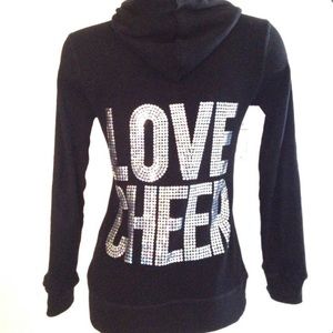 LOVE CHEER Sequin Zip Hoodie Light Sweatshirt